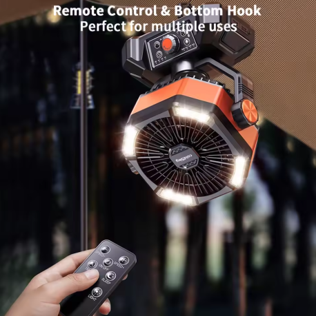 Ventilateur Portable 8 Vitesses avec Batterie 20 000 mAh – Camping, Bureau & Plein Air